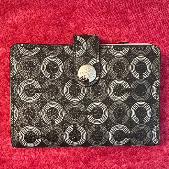 Coach Black and White Patterned Wallet - Picture 1 of 5